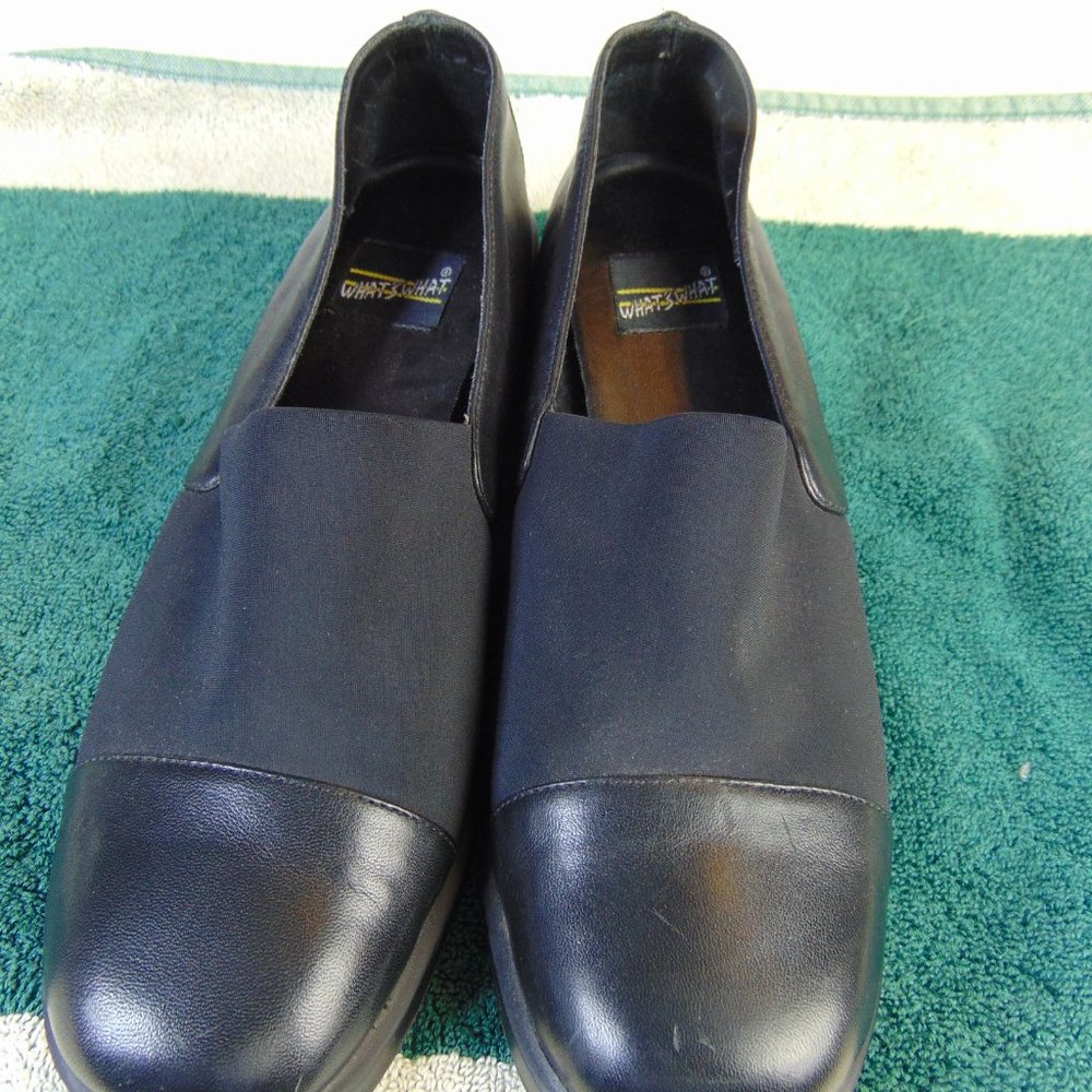 Womens Whats What Size 7 1/2 Leather/Fabric Shoe